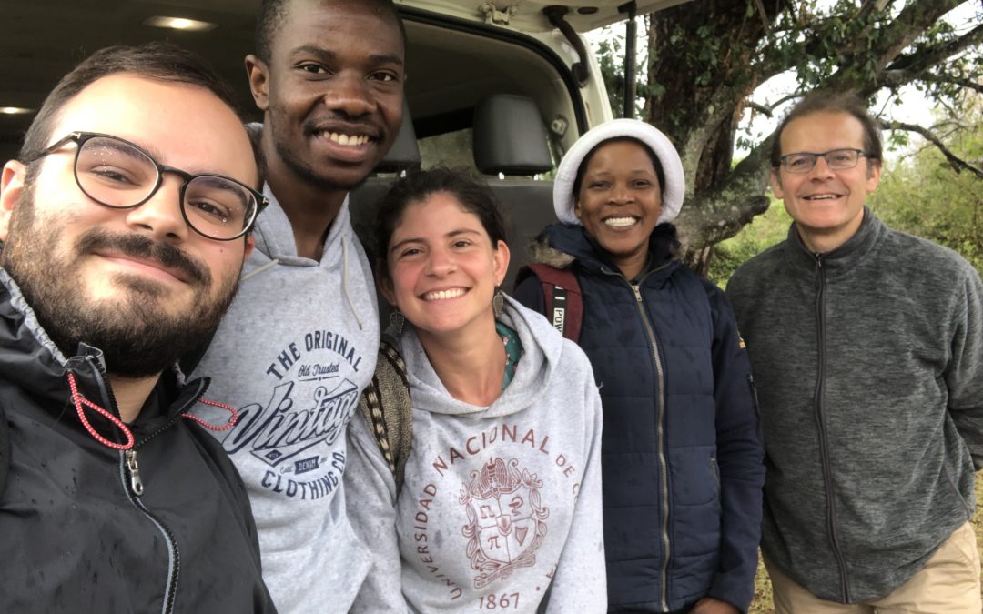 Some members of the Firewood group. From left to right: Guilherme, Taurai, Irene, Nemosa (translator) and professor Bruno (supervisor) © SUSDEV