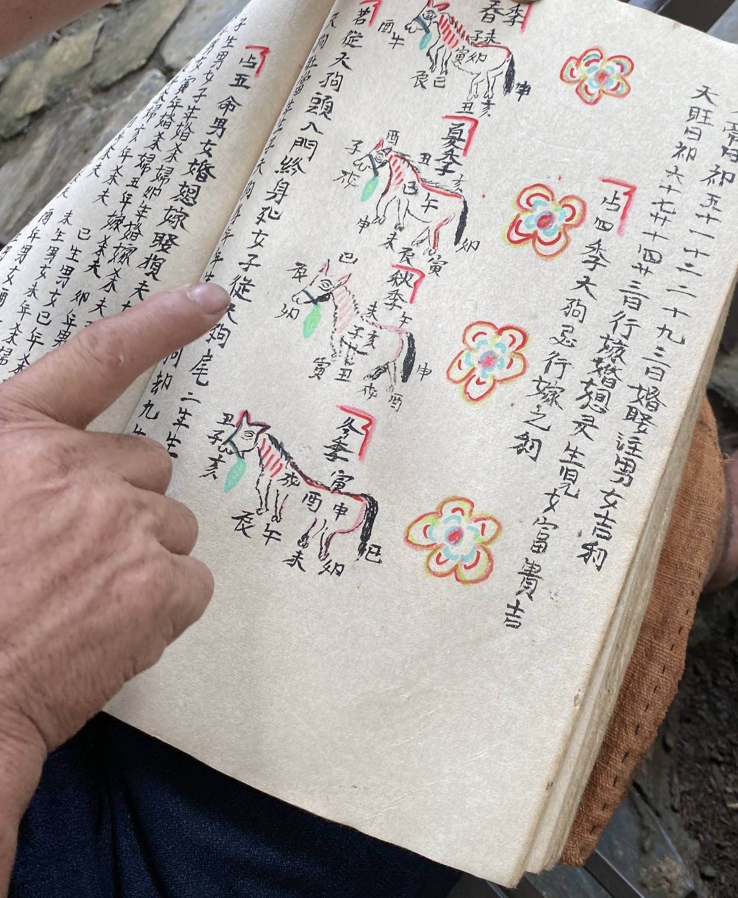 Dao Tien’ language connects immensely with their cultural practices such as rituals, ceremonies, and more. This is an example of a type of books that shamen or wise elders read to analyze people’s fates based on their birthdays (in Lunar calendar) © SUSDEV